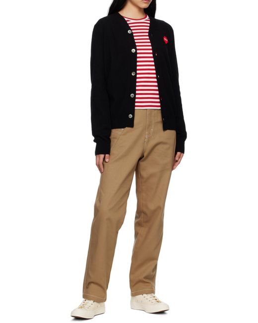 COMME DES GARÇONS PLAY Black Comme Des Garçons Play Logo Patch Buttoned Cardigan for men
