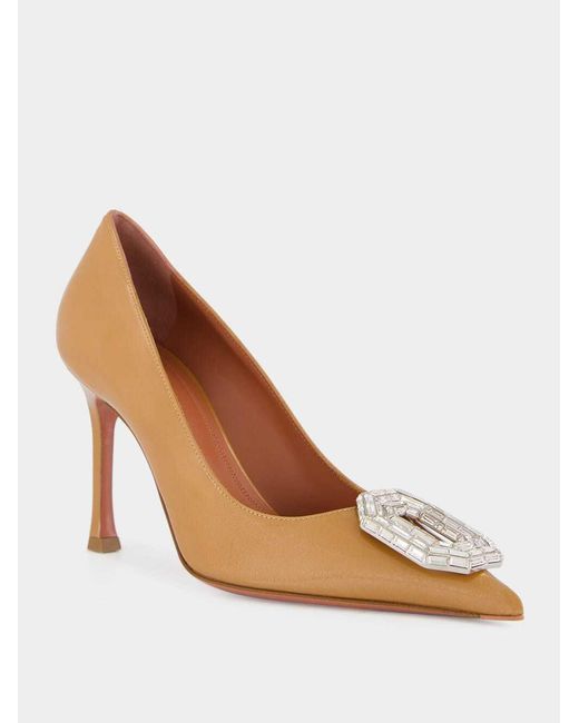 AMINA MUADDI Brown Pointed-Toe High Heels