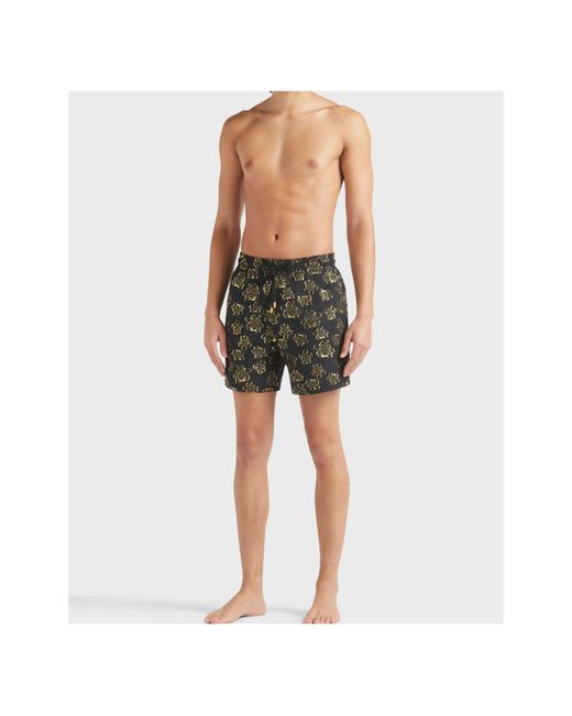 Vilebrequin Black Ronde Des Tortues Swim Trunks for men
