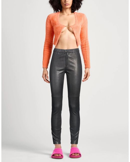 Isabel Marant Gray Simple Slim Leather Pants