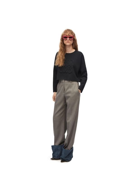 Loewe Black Anagram Cropped Knitted Jumper