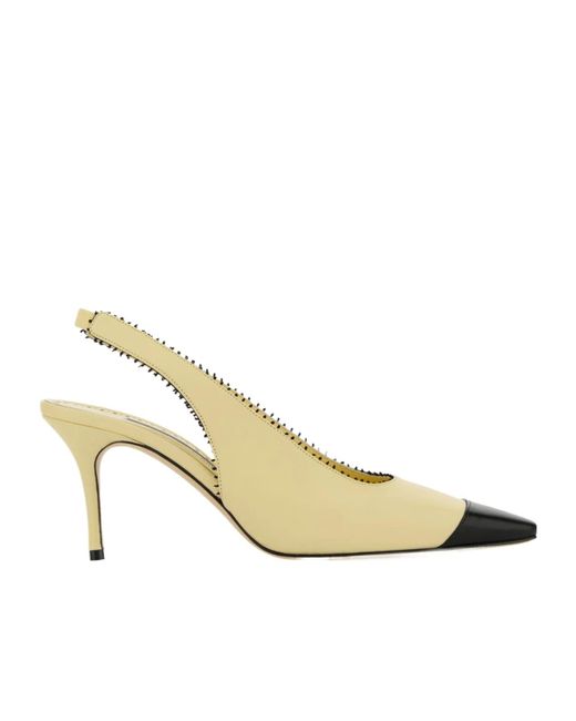 Manolo Blahnik Metallic Gaius Slingback Pointed Toe Pumps