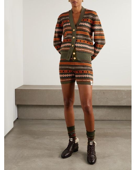 Bally Brown Jacquard-Knit Wool Cardigan