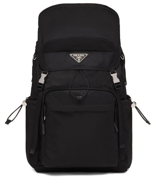 Prada Black Re-Nylon And Saffiano Leather Backpack for men