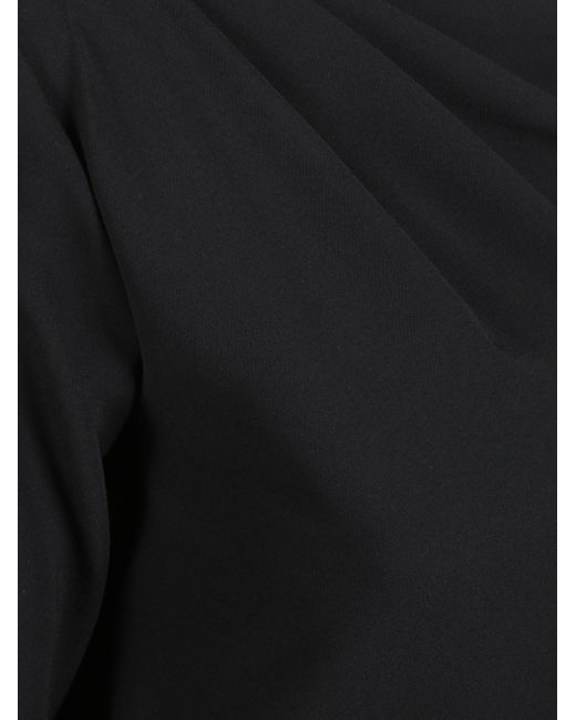 Max Mara Black Raoul Abito Draped Midi Dress