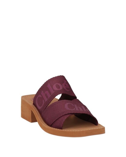 Chloé Purple Comfortable Square-Toe Printed Sandals
