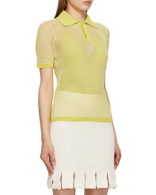 Bottega Veneta Yellow Knit Polo Shirt