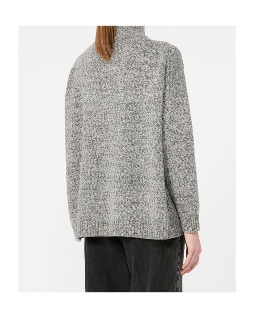 Weekend by Maxmara Gray Wool Knit Turtleneck Jumper