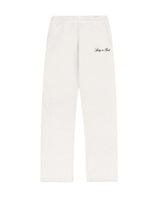 Sporty & Rich White Logo-Embroidered Trousers