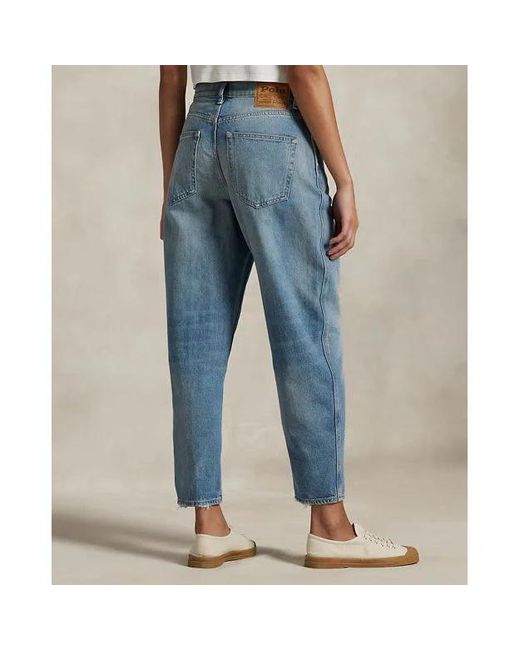 Polo Ralph Lauren Blue Straight-Leg Distressed Jeans