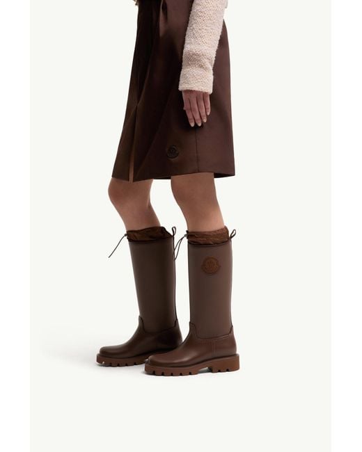 Moncler Brown Kickstream Rain Boots
