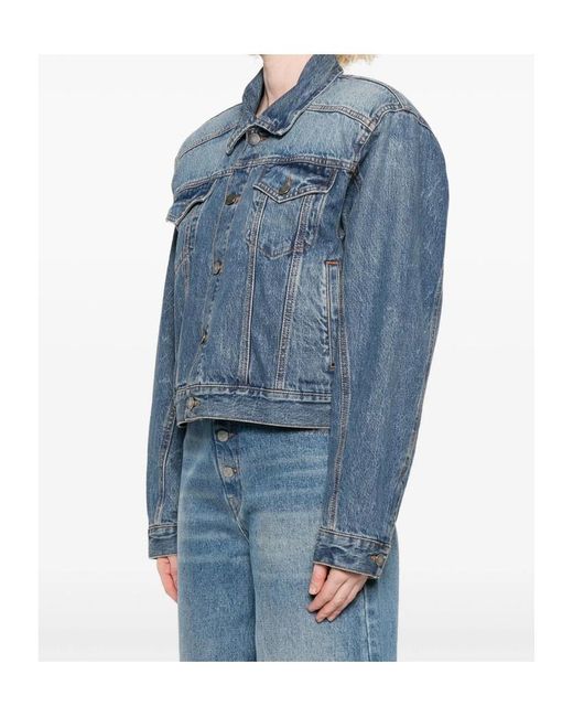 Haikure Blue Button-Fastening Denim Jacket