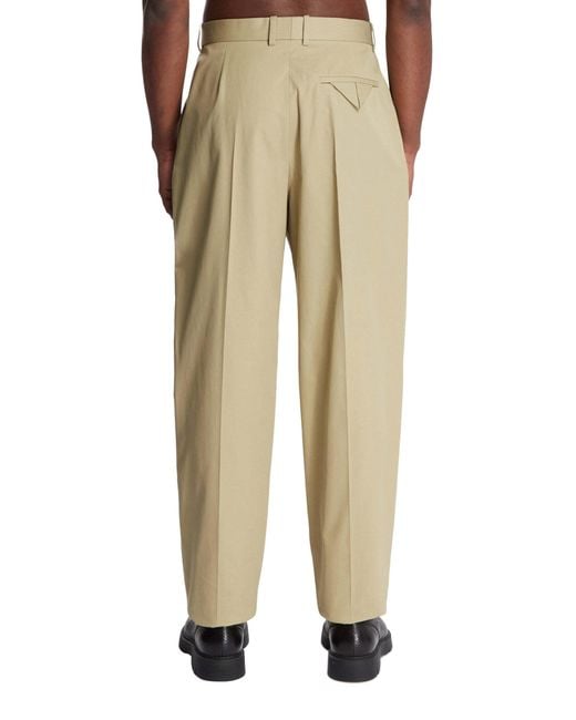 Bottega Veneta Natural Straight Leg Twill Trousers for men
