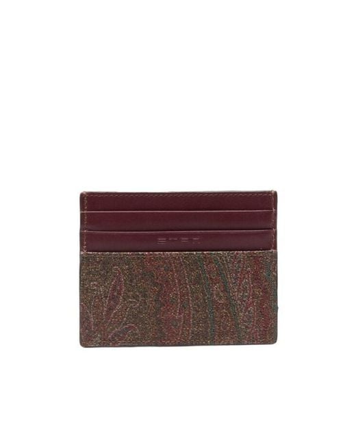 Etro Purple Patterned-Jacquard Wallet