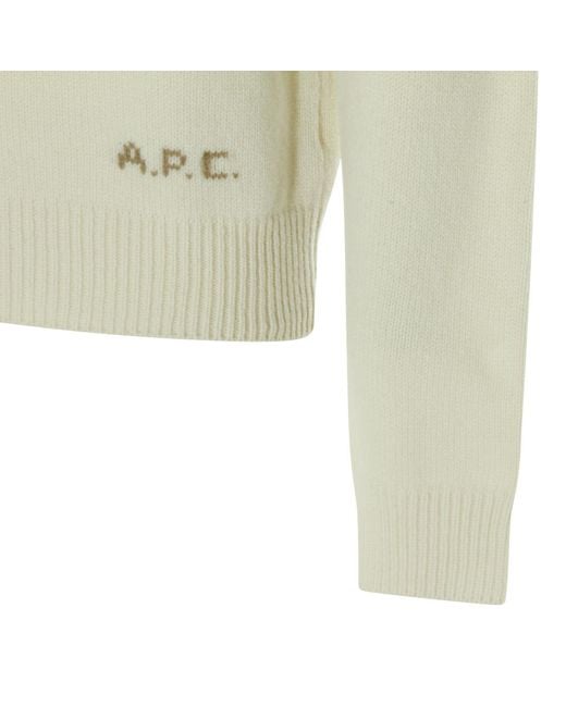 A.P.C. Green Logo Crew Neck Knitted Sweater for men