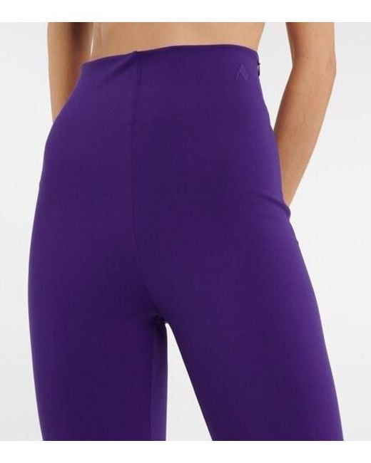 The Attico Purple High-Rise Stirrup Leggings