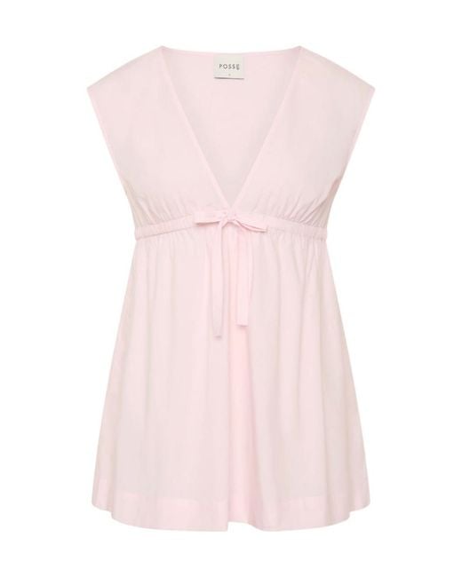 Posse Pink V-Neck Sleeveless Top
