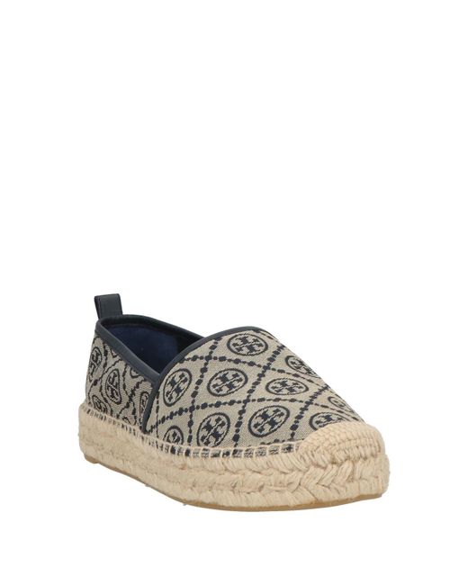 Tory Burch Gray Canvas Loafers