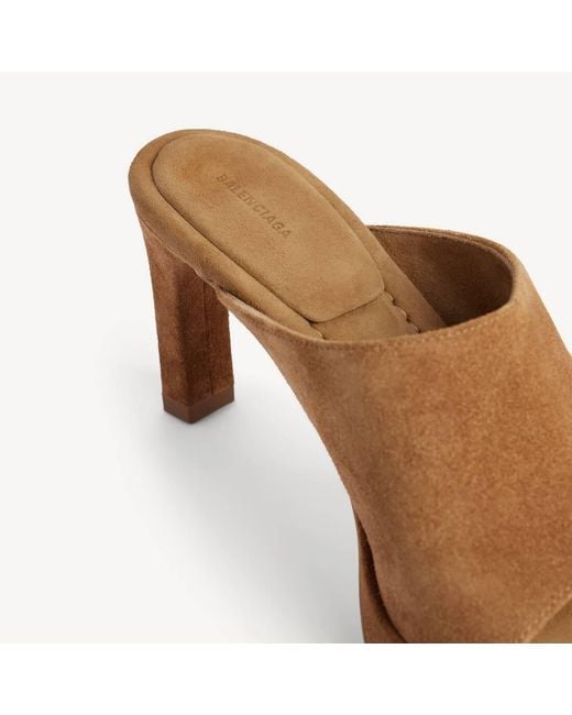 Balenciaga Brown Fargo Heeled Mules