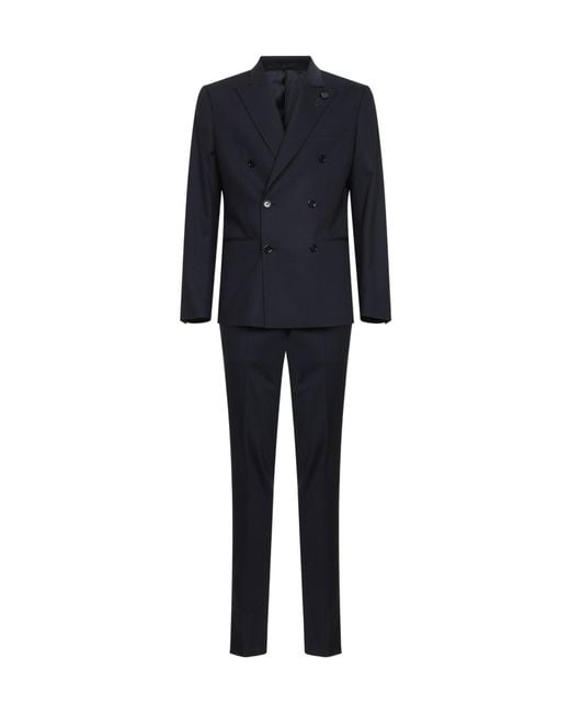 Lardini Blue Double-Breasted Suit