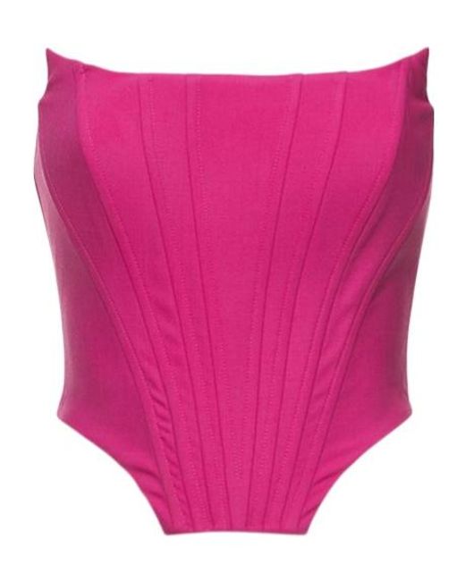 GIUSEPPE DI MORABITO Pink Double Twisted Wool Corset Top