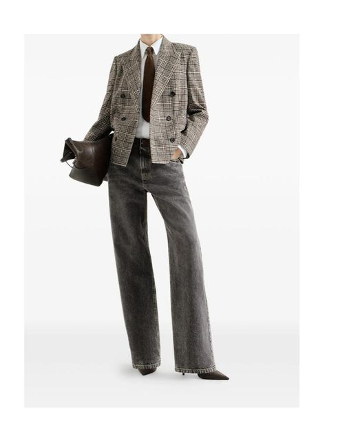 Brunello Cucinelli Brown Long-Sleeved Suit Jacket