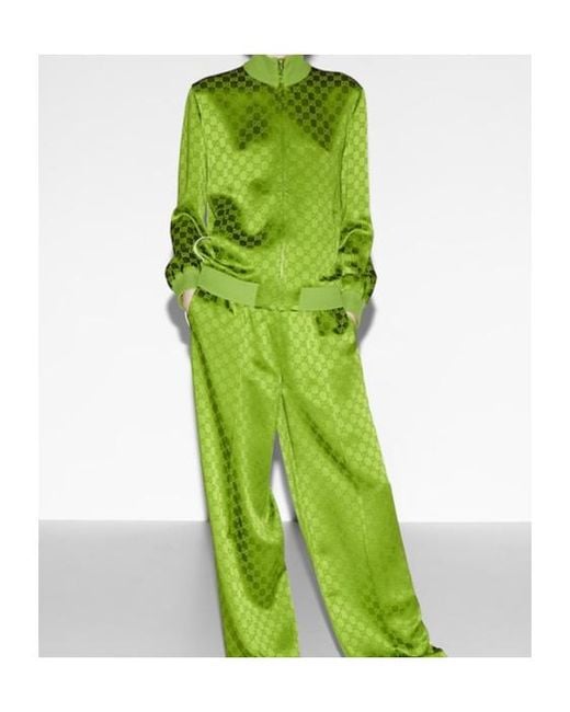 Gucci Green Monogrammed Zip-Up Jacket