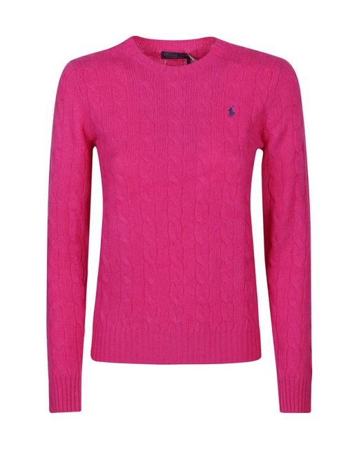 Polo Ralph Lauren Pink Pony Embroidered Cable-Knit Jumper
