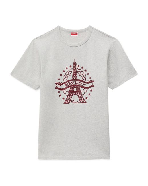 KENZO White Eiffel Tower Design Slim T-Shirt for men