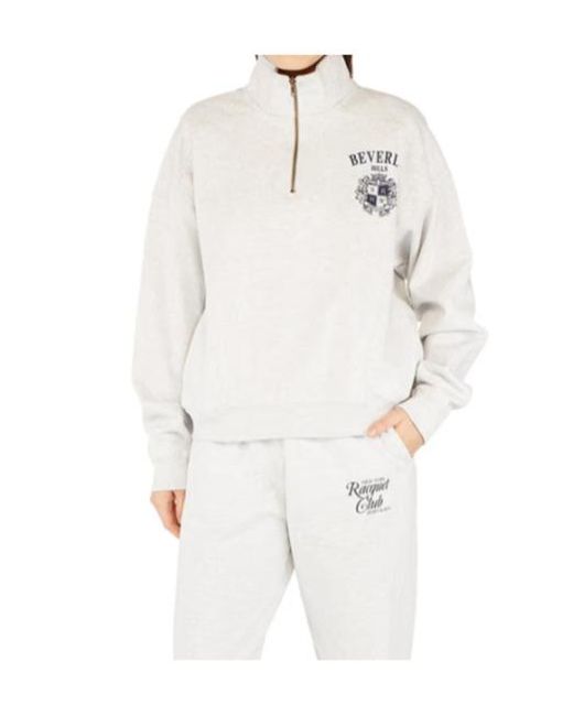 Sporty & Rich White Cotton Logo Sweatshirt