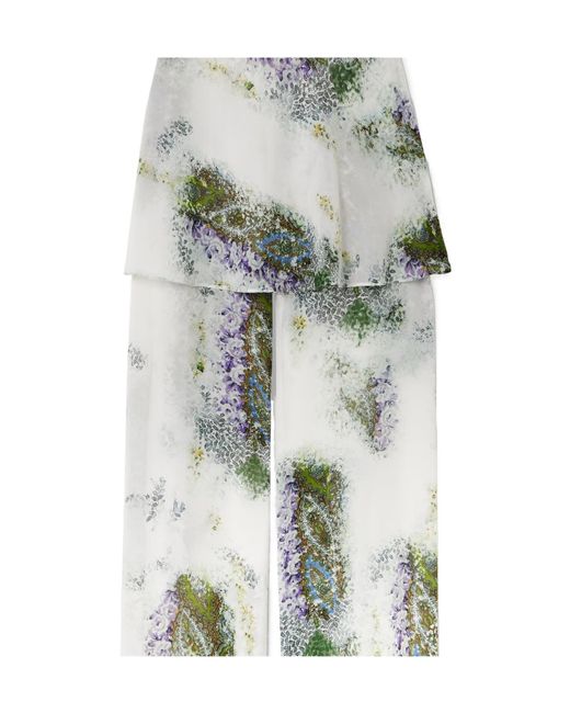Christopher Esber Gray Absence Layered Printed Silk-Chiffon Wide-Leg Pants