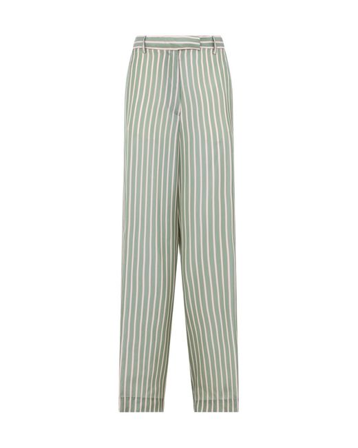 Dries Van Noten Green Penn Striped Wide-Leg Pants