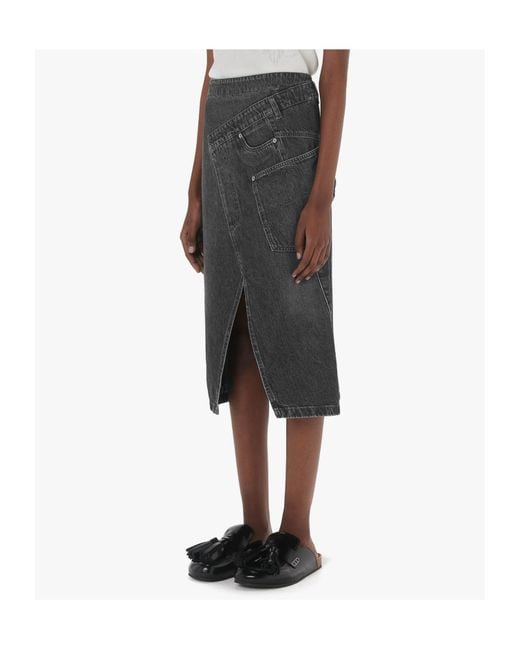 J.W. Anderson Gray Jw Anderson Twisted Denim Midi Skirt