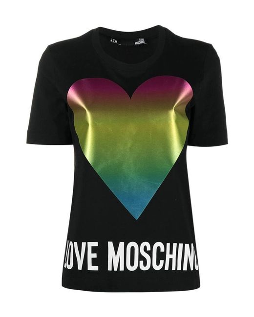 Moschino Black T-Shirt With Round Neck And Short Sleeves