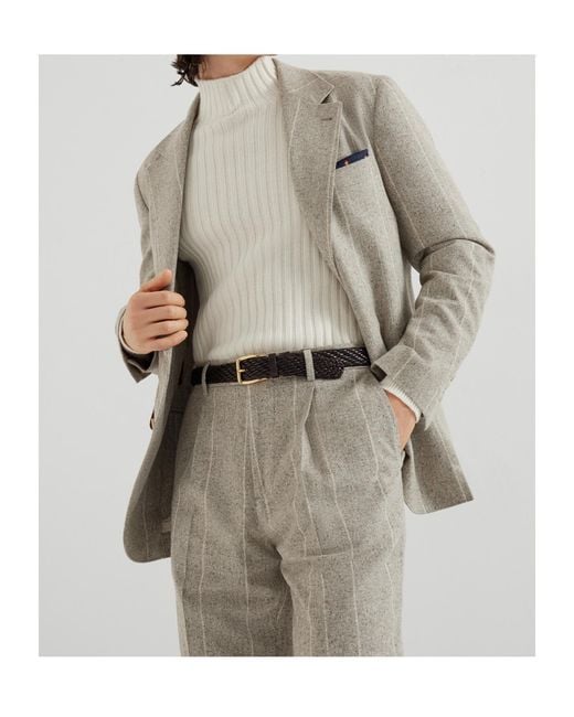 Brunello Cucinelli Gray Deconstructed Cavallo Blazer for men