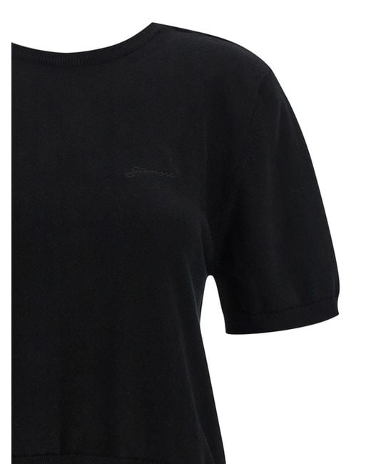 Ganni Black Bare Back Sweater