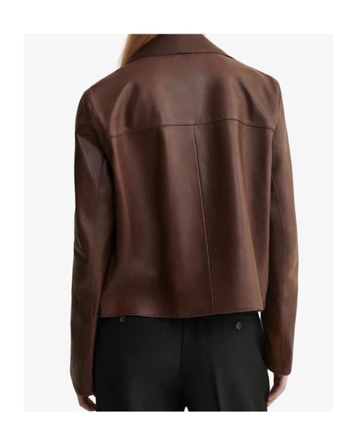 Arma Brown Fem Cropped Leather Jacket