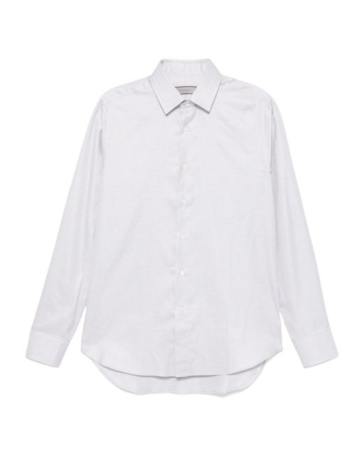 Canali White Geometric-Print Shirt for men