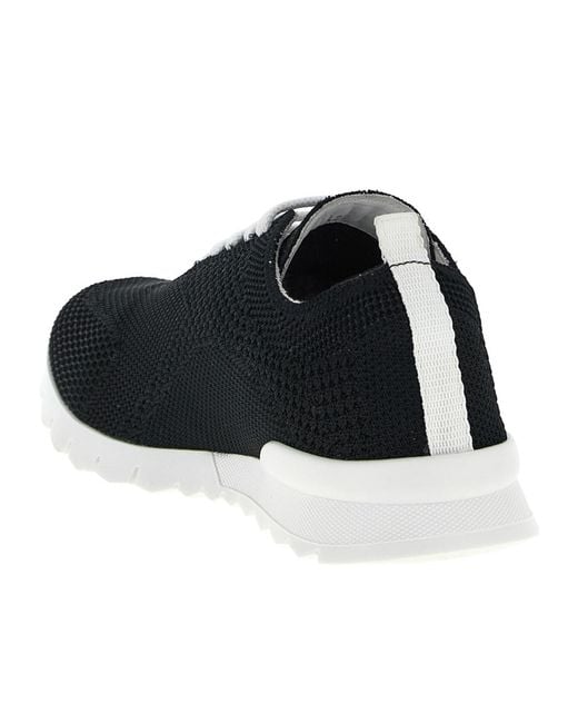 Kiton Black Lace-Up Sneakers for men