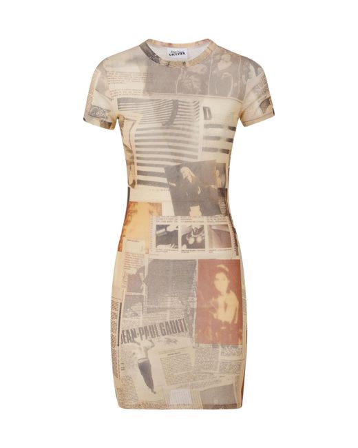 Jean Paul Gaultier Natural Short-Sleeved Dress