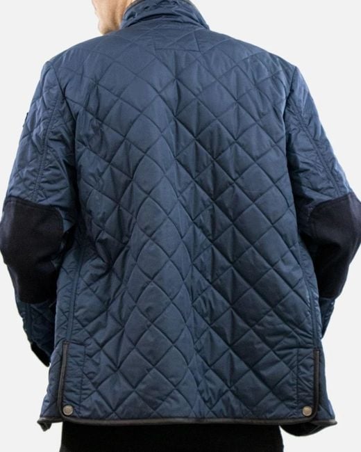 Paul & Shark Blue High-Necked Quilted Padded Jacket for men