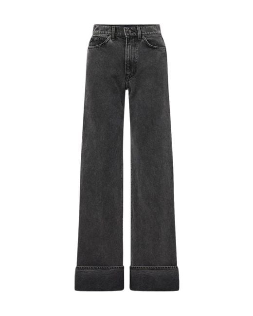 Veronica Beard Black High-Rise Wide-Leg Jeans