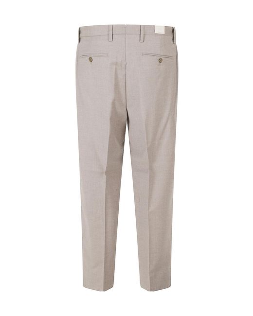 Briglia 1949 Gray Button-Detail Casual Trousers for men