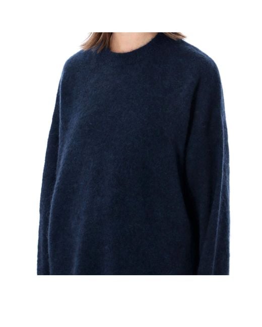 Frankie Shop Blue Timea Mohair Fuzzy Sweater