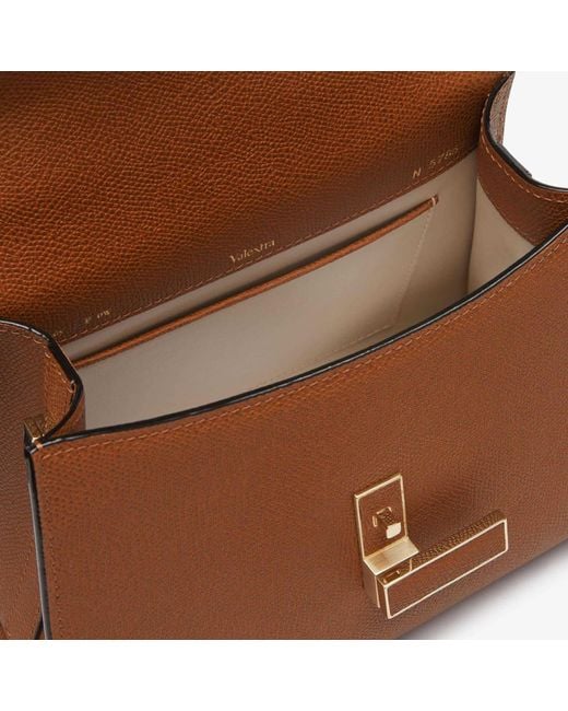 Valextra Brown Mini Iside Leather Tote Bag