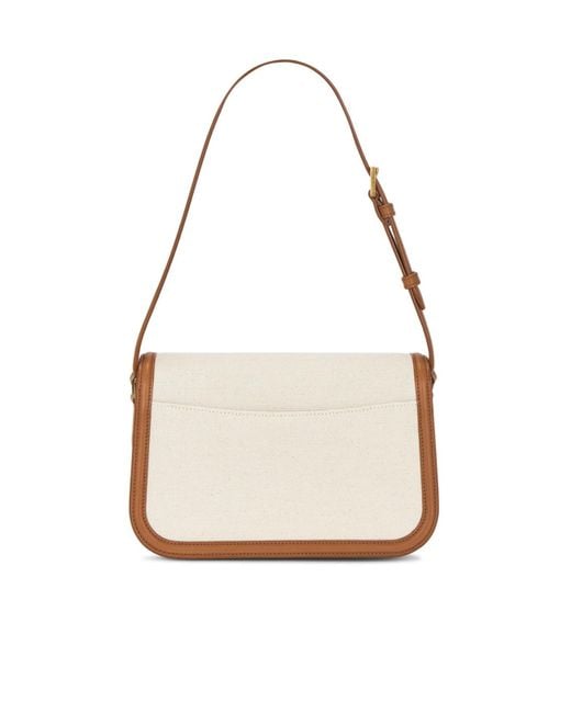 Saint Laurent White Solferino Logo Plaque Shoulder Bag