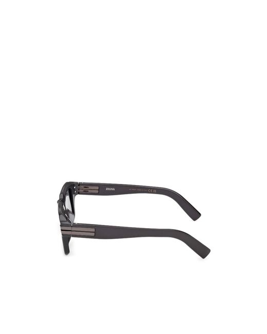 Zegna White Rectangular Frame Sunglasses for men
