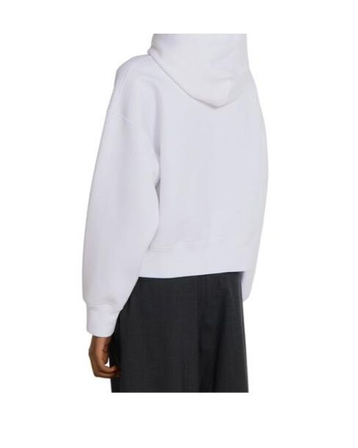 Gucci White Logo Printed Drawstring Hoodie