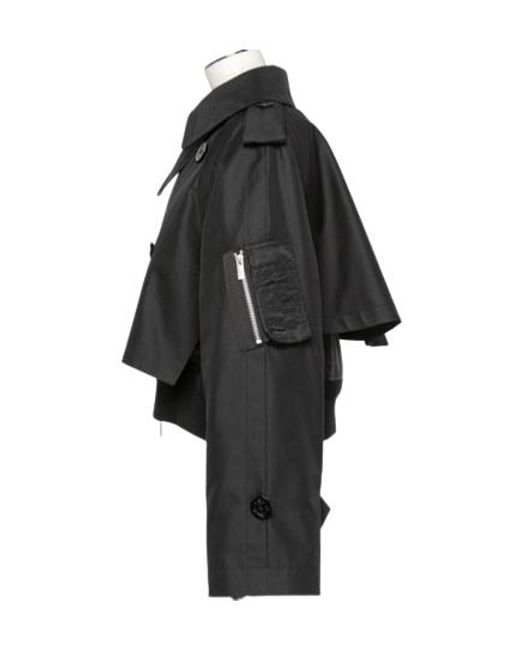 Sacai Black Layered Cropped Jacket