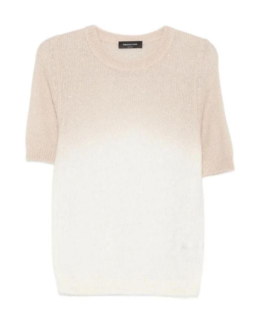 Fabiana Filippi White Crew Neck Knitted Sweater